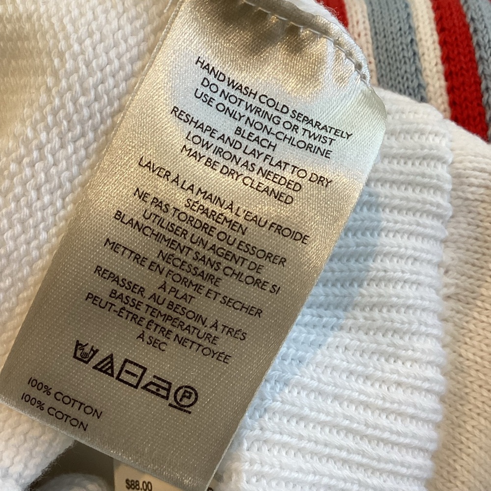 Anthropologie Daily Practice Sports Club Sweater Shorts Large White Stripe NWT - Picture 13 of 13
